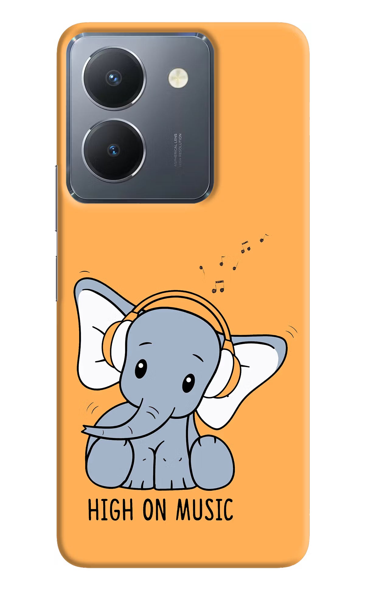 High On Music Vivo Y36 Hard Case Back Cover by Casekaro