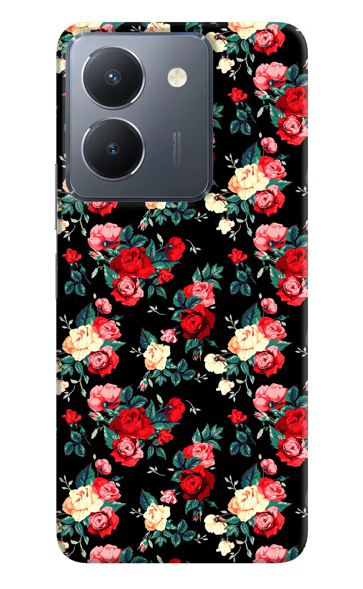 Rose Pattern Vivo Y36 Hard Case Back Cover by Casekaro