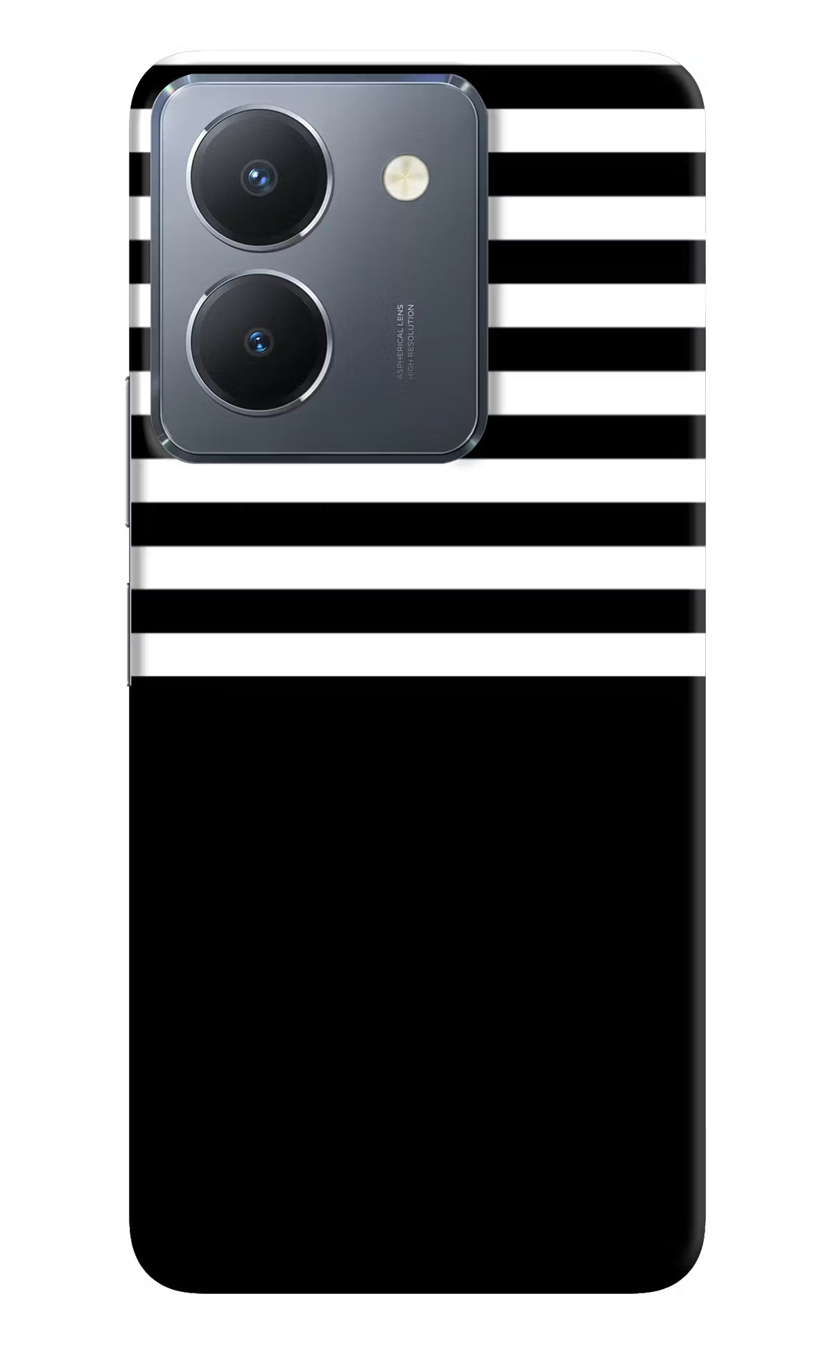 Black and White Print Vivo Y36 Hard Case Back Cover by Casekaro