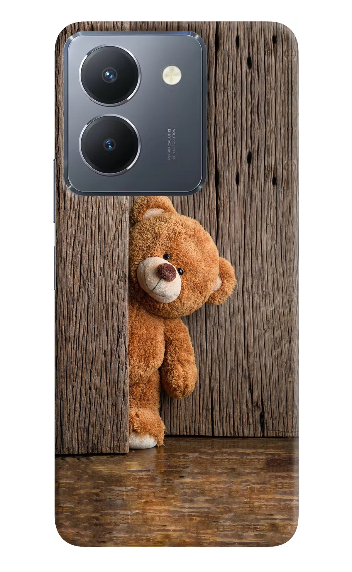 Teddy Wooden Vivo Y36 Hard Case Back Cover by Casekaro