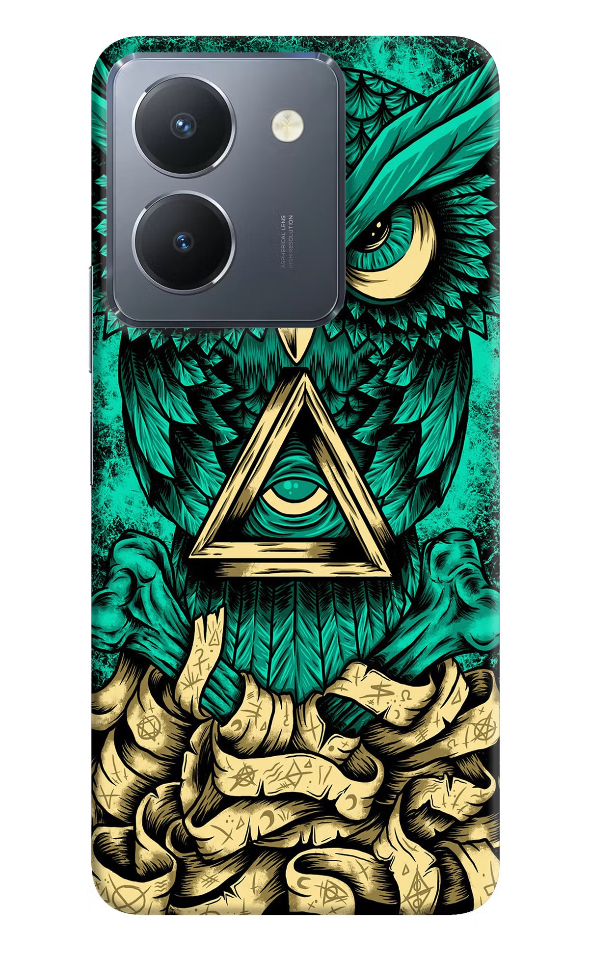 Green Owl Vivo Y36 Hard Case Back Cover by Casekaro