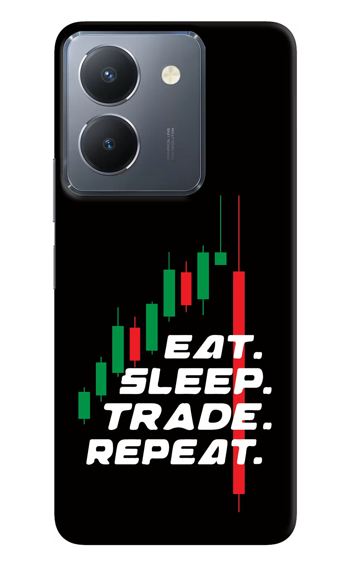 Eat Sleep Trade Repeat Vivo Y36 Hard Case Back Cover by Casekaro