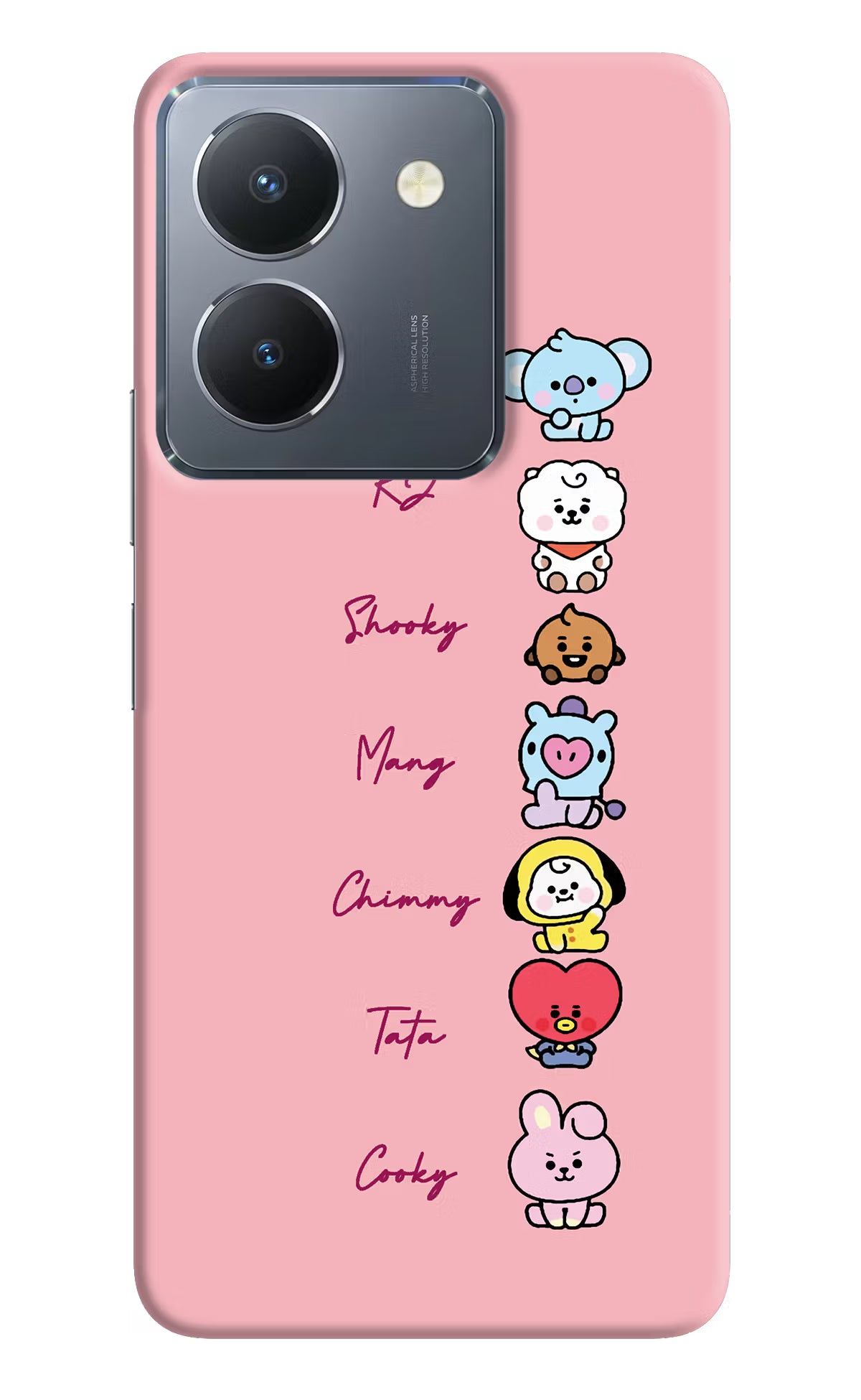 BTS names Vivo Y36 Hard Case Back Cover by Casekaro