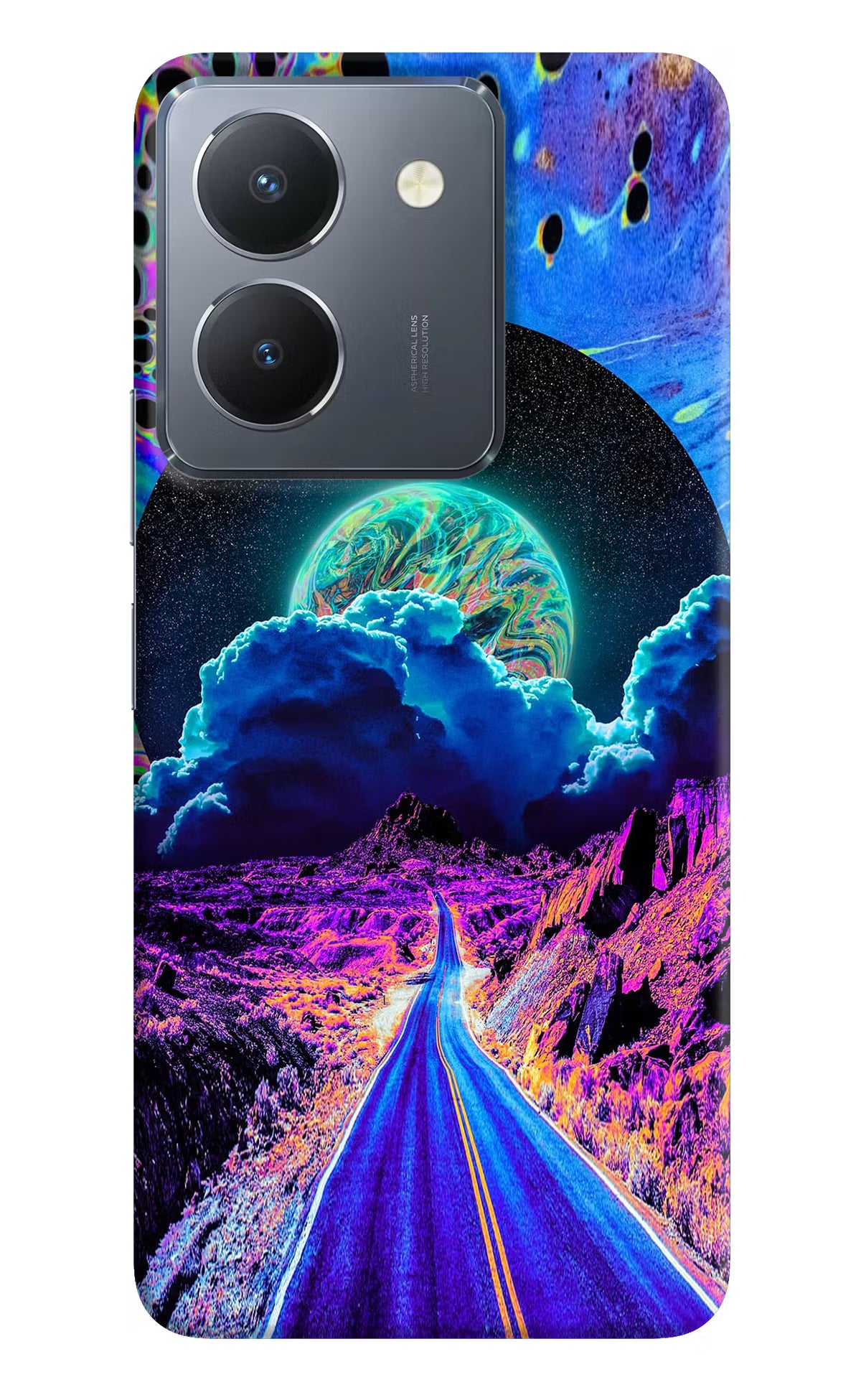 Psychedelic Painting Vivo Y36 Hard Case Back Cover by Casekaro