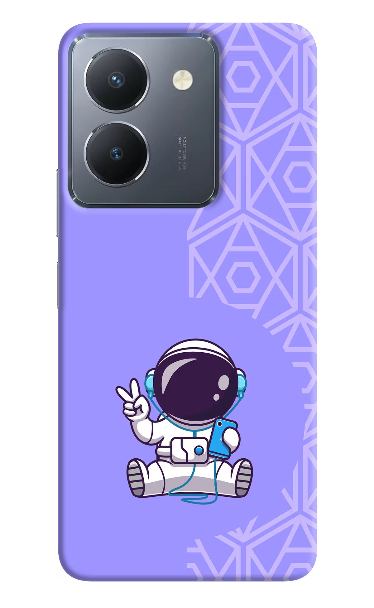 Cute Astronaut Chilling Vivo Y36 Hard Case Back Cover by Casekaro