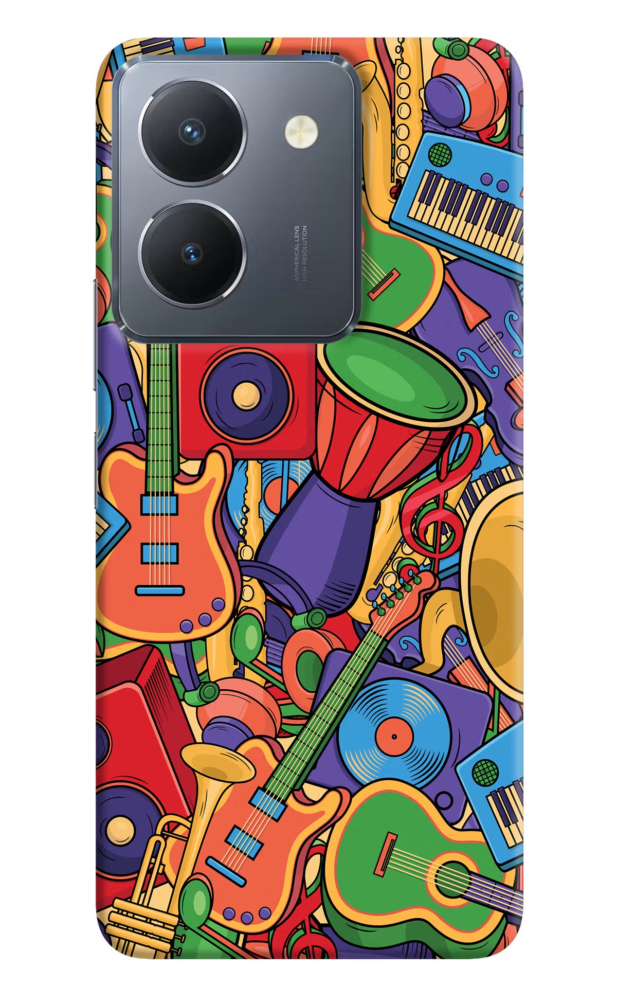 Music Instrument Doodle Vivo Y36 Hard Case Back Cover by Casekaro