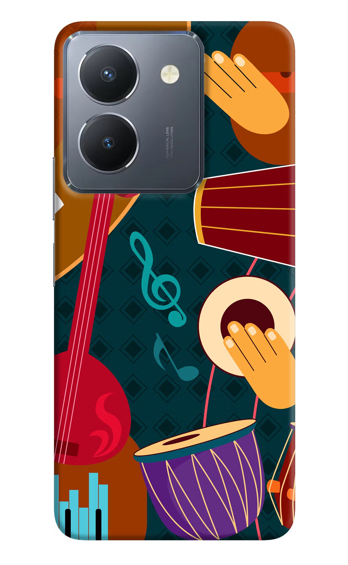 Music Instrument Vivo Y36 Hard Case Back Cover by Casekaro