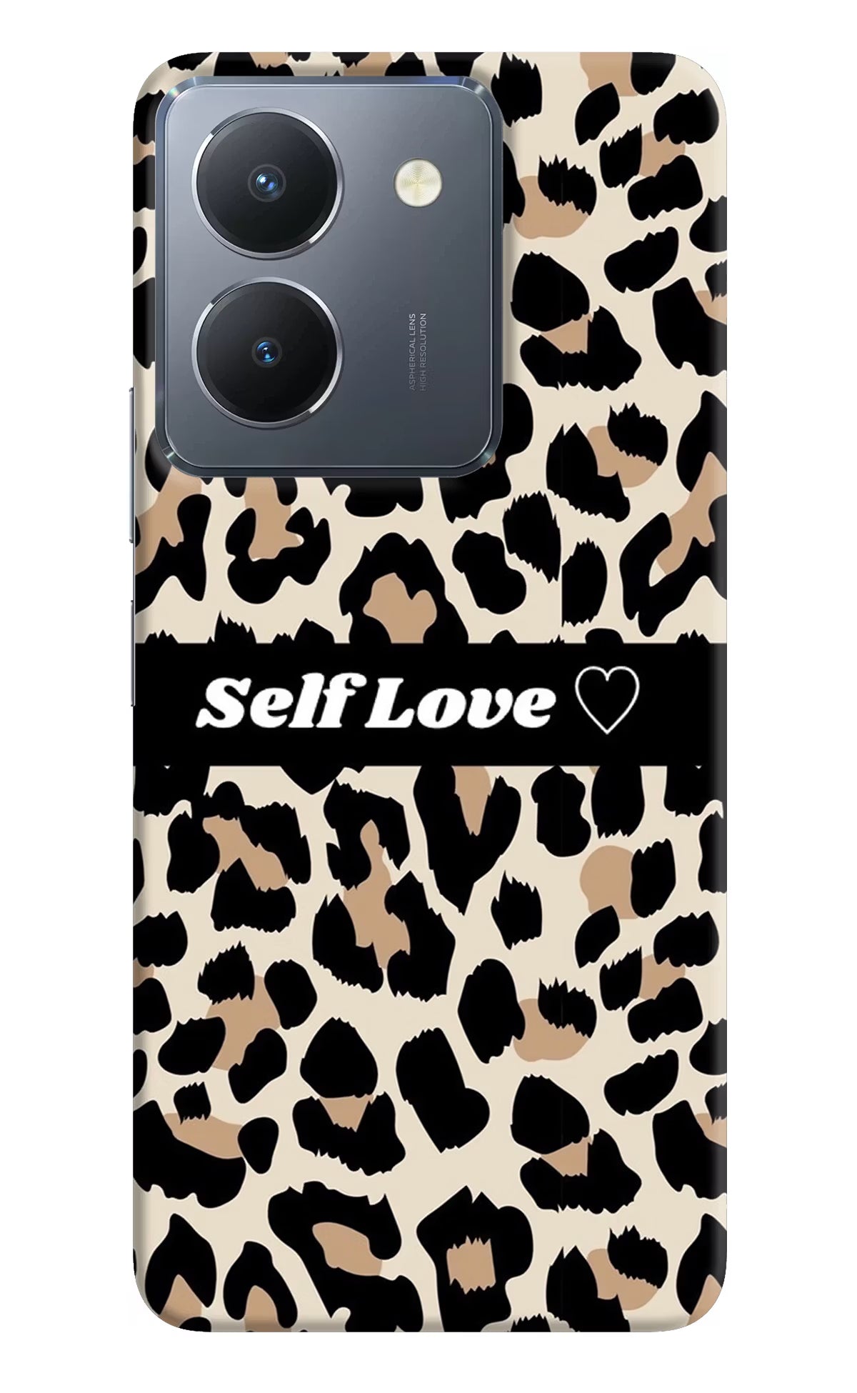 Leopard Print Self Love Vivo Y36 Hard Case Back Cover by Casekaro