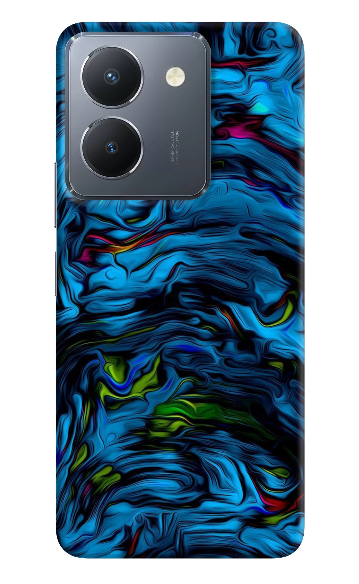 Dark Blue Abstract Vivo Y36 Back Cover