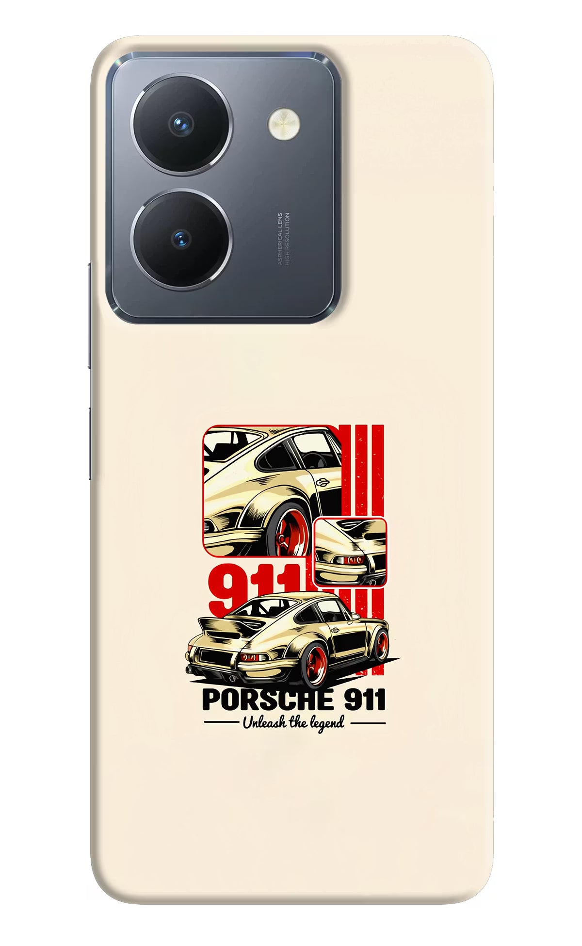 Classic Porsche 911 Vivo Y36 Hard Case Back Cover by Casekaro