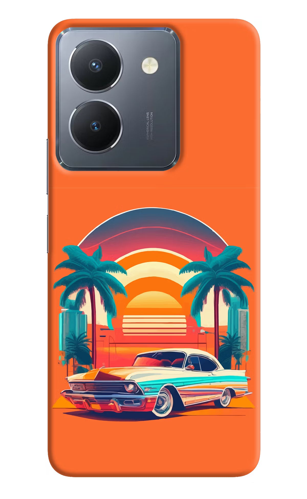 Palm Drive 80s Vivo Y36 Hard Case Back Cover by Casekaro