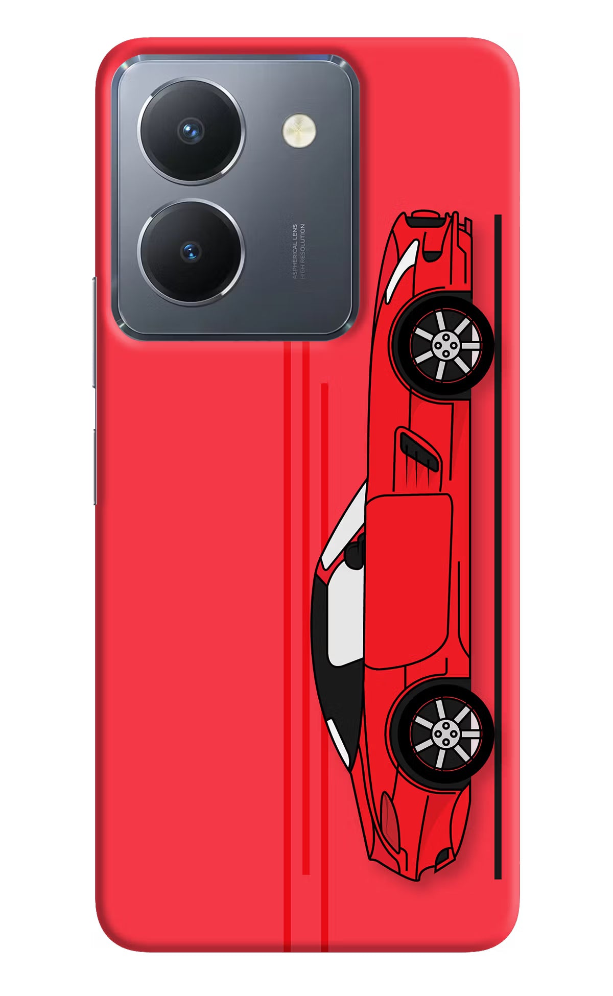 Red Velocity Vivo Y36 Hard Case Back Cover by Casekaro