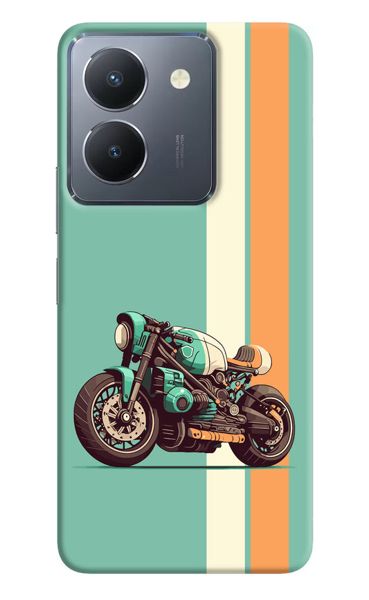 Striped Moto Drift Vivo Y36 Hard Case Back Cover by Casekaro