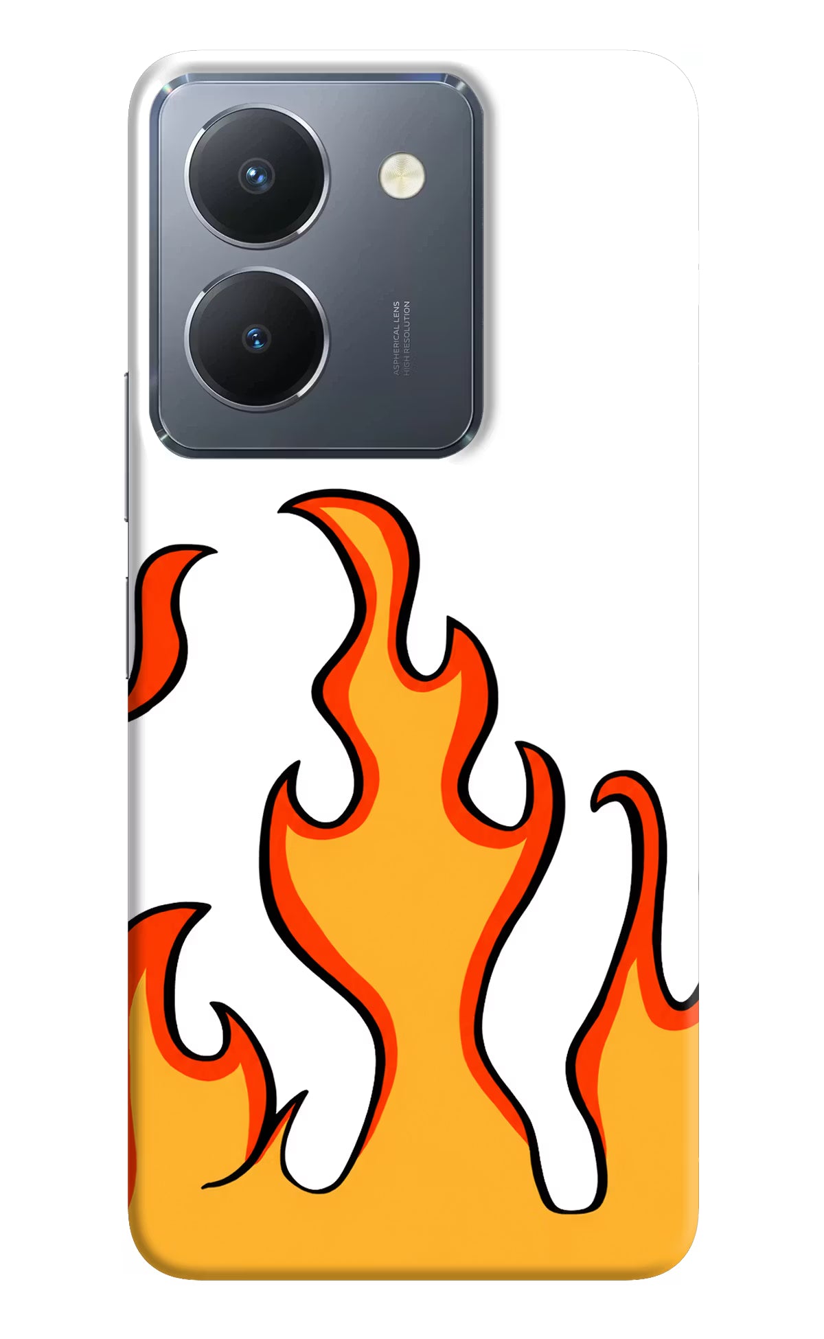 Fired Up – White Vivo Y36 Hard Case Back Cover by Casekaro