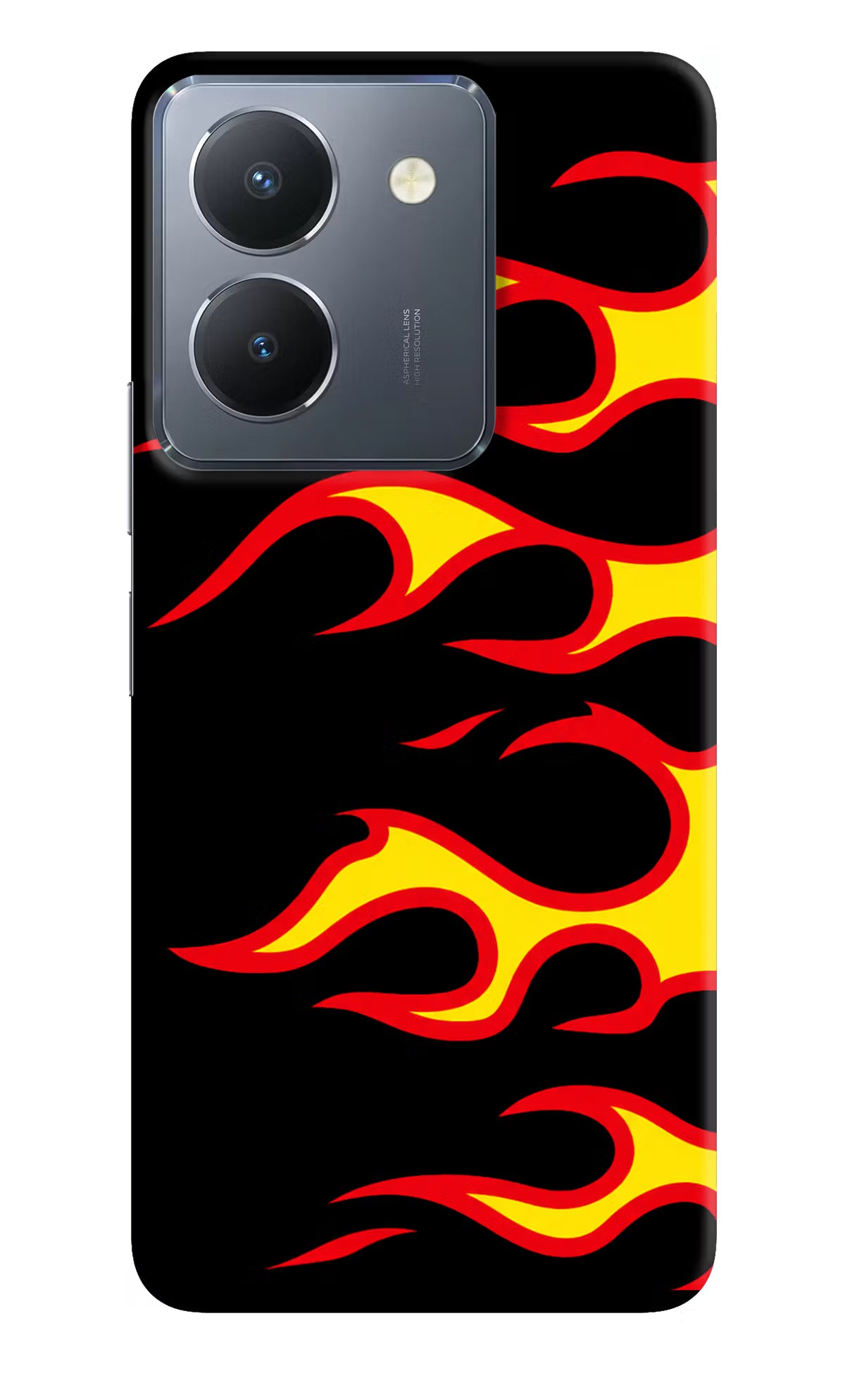 Side Sweep Flames Vivo Y36 Hard Case Back Cover by Casekaro