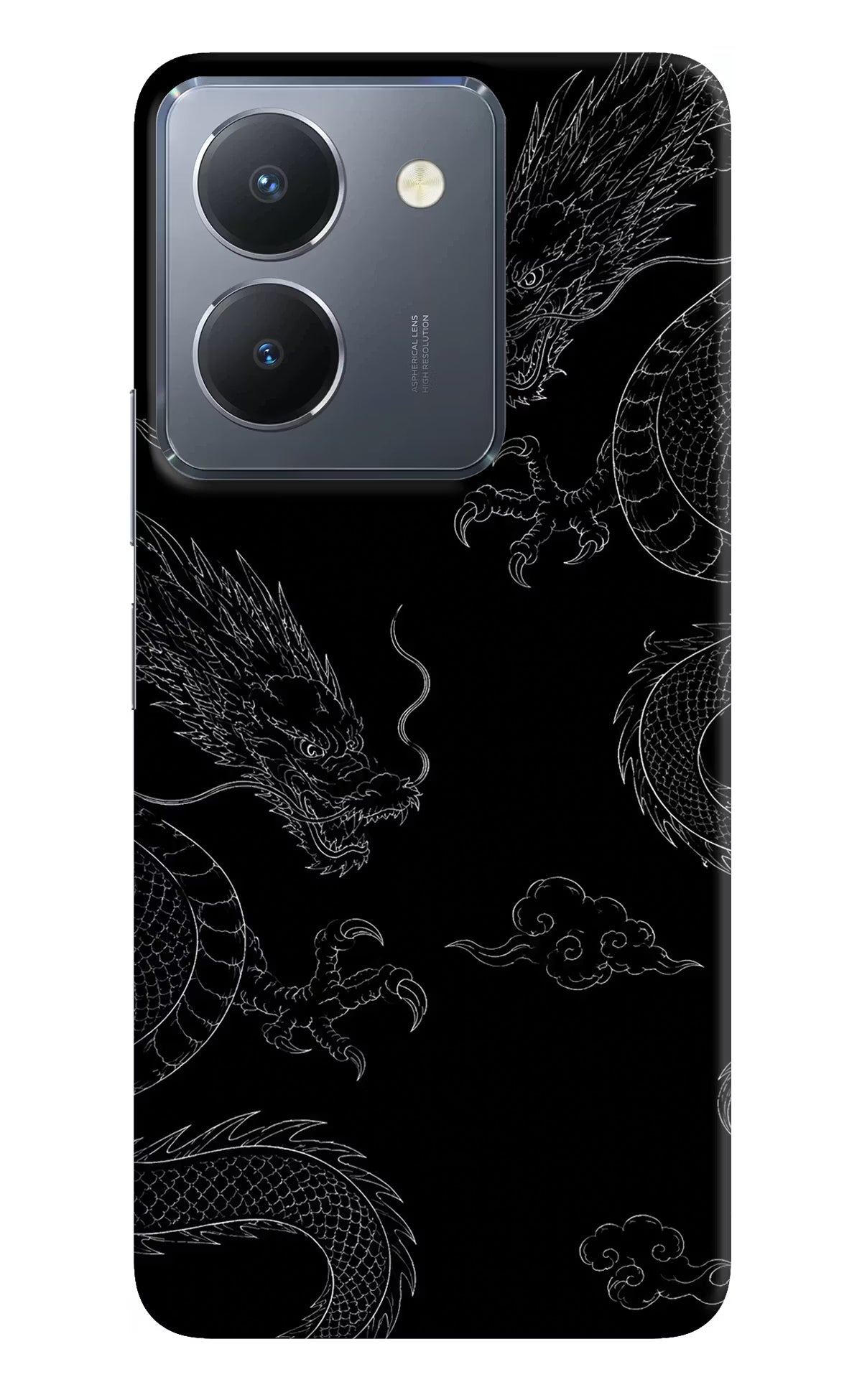 Twin Dragons Vivo Y36 Hard Case Back Cover by Casekaro