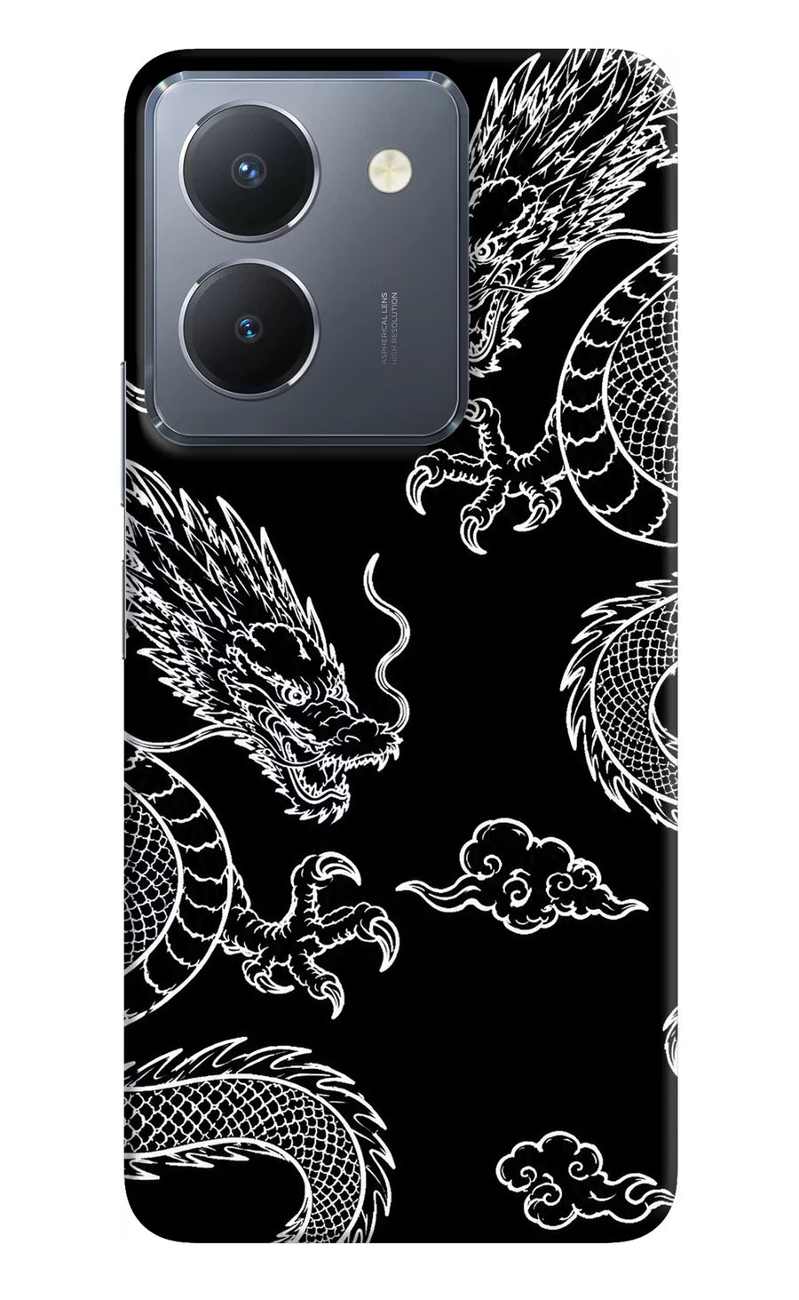 Twin Dragons Vivo Y36 Back Cover, Hard case