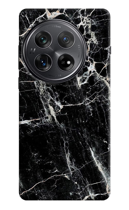 Black Marble Texture Oneplus 12 Hard Case Back Cover by Casekaro