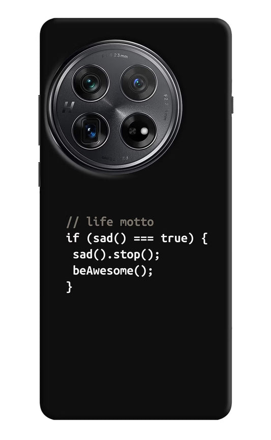 Life Motto Code Oneplus 12 Hard Case Back Cover by Casekaro