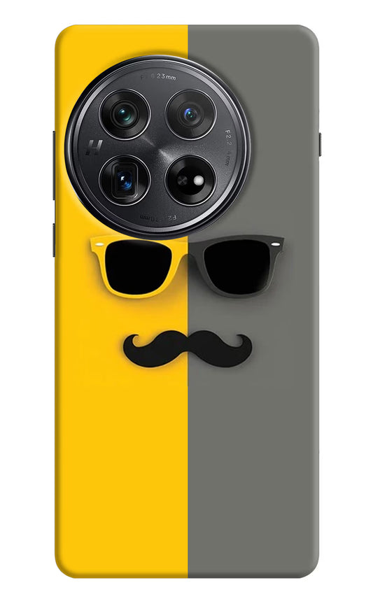 Sunglasses with Mustache Oneplus 12 Hard Case Back Cover by Casekaro