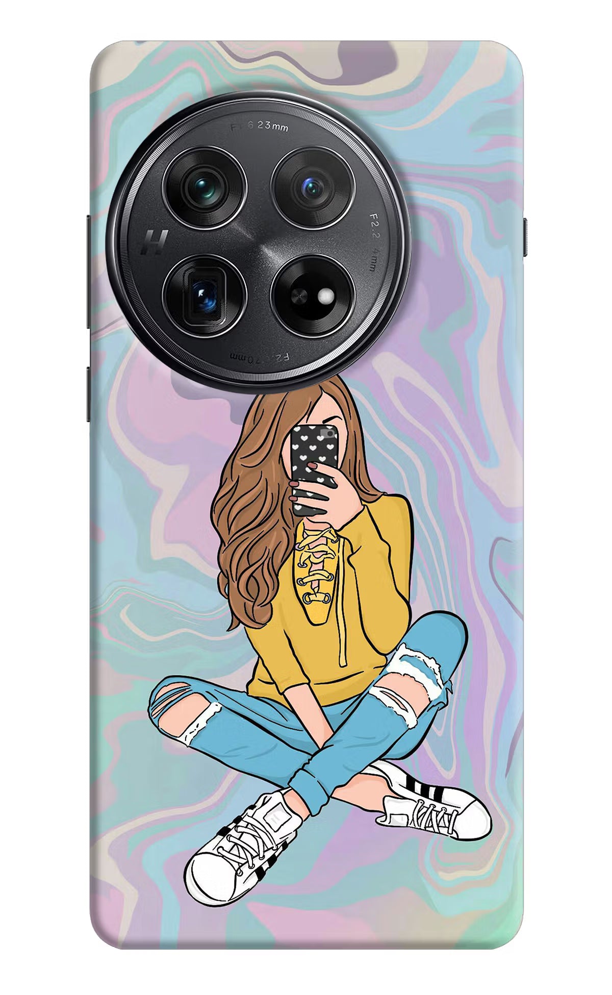 Selfie Girl Oneplus 12 Hard Case Back Cover by Casekaro