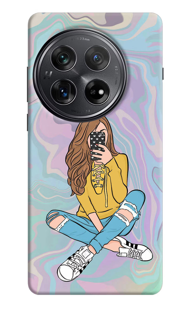 Selfie Girl Oneplus 12 Hard Case Back Cover by Casekaro