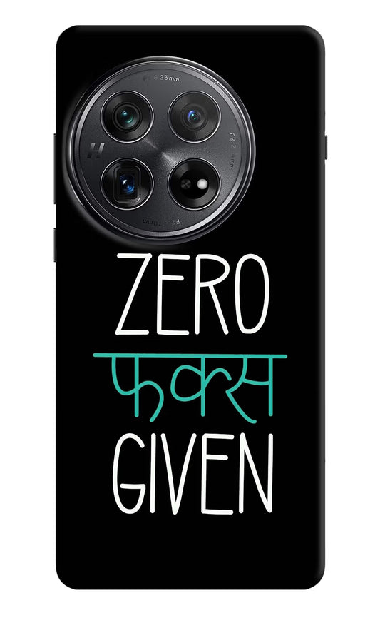 Zero Fucks Given Oneplus 12 Hard Case Back Cover by Casekaro