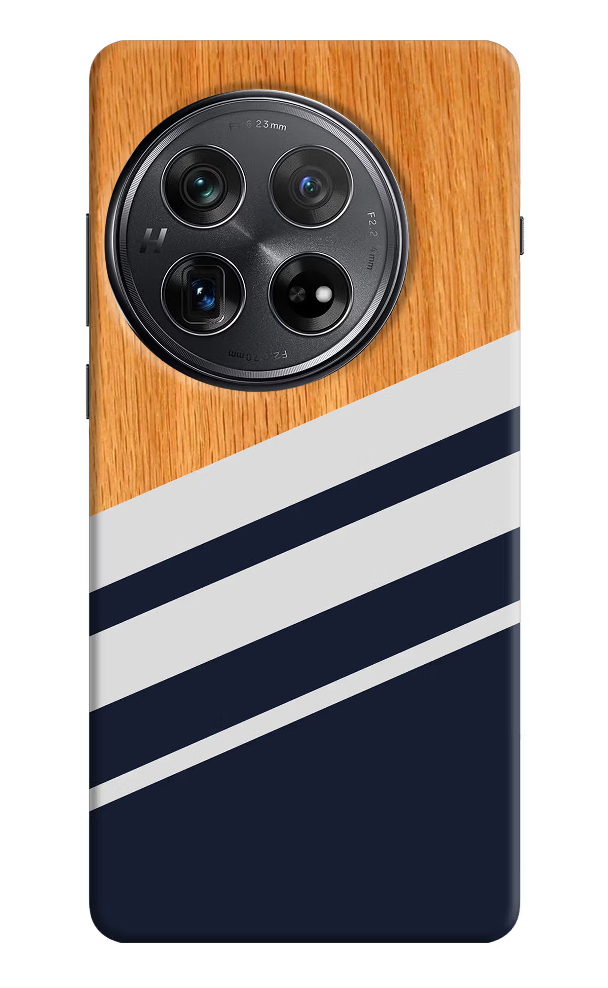 Blue and white wooden Oneplus 12 Hard Case Back Cover by Casekaro