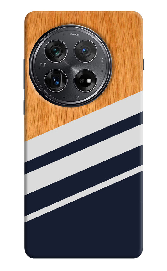 Blue and white wooden Oneplus 12 Hard Case Back Cover by Casekaro