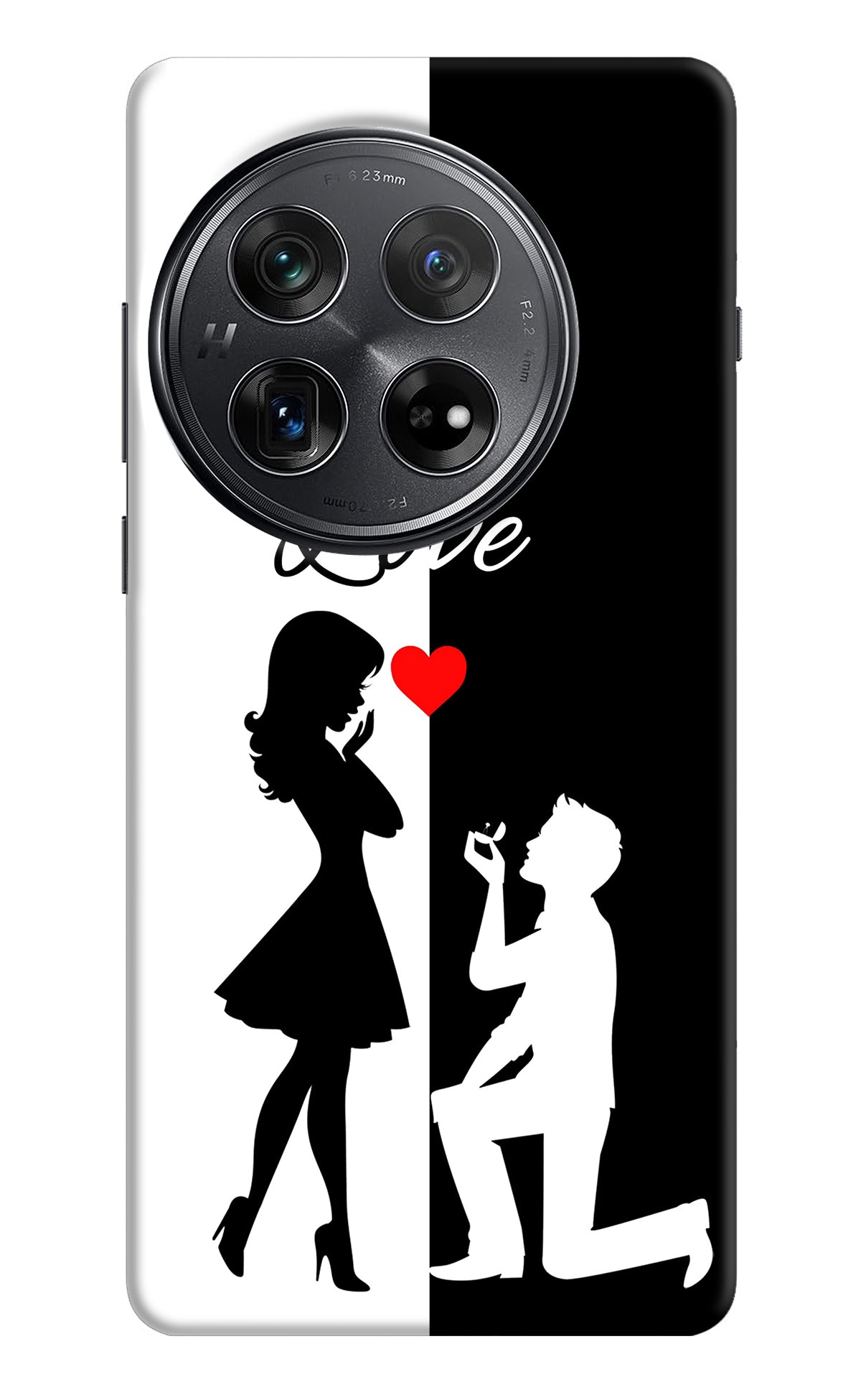 Love Propose Black And White Oneplus 12 Back Cover