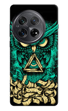 Green Owl Oneplus 12 Hard Case Back Cover by Casekaro