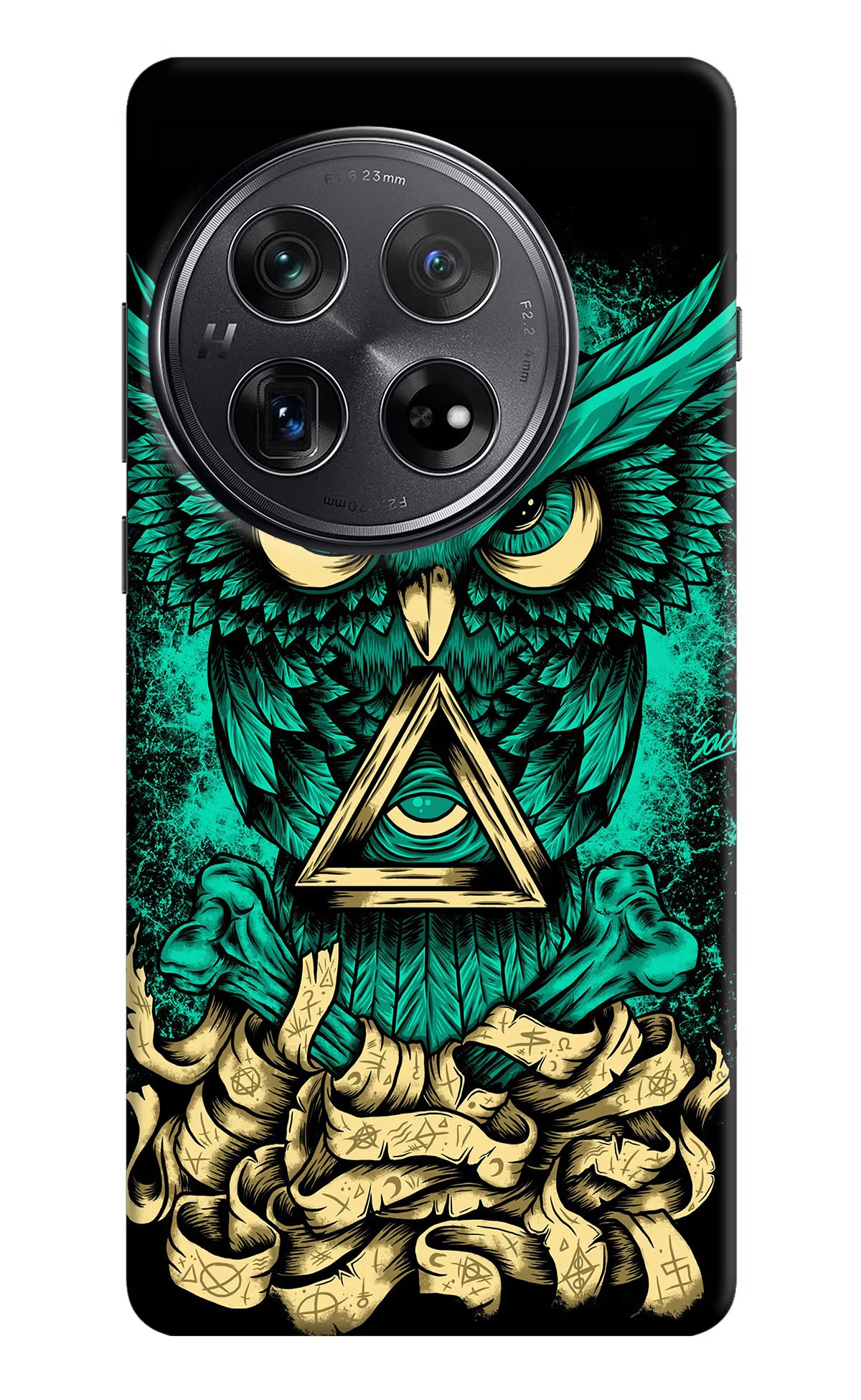 Green Owl Oneplus 12 Hard Case Back Cover by Casekaro