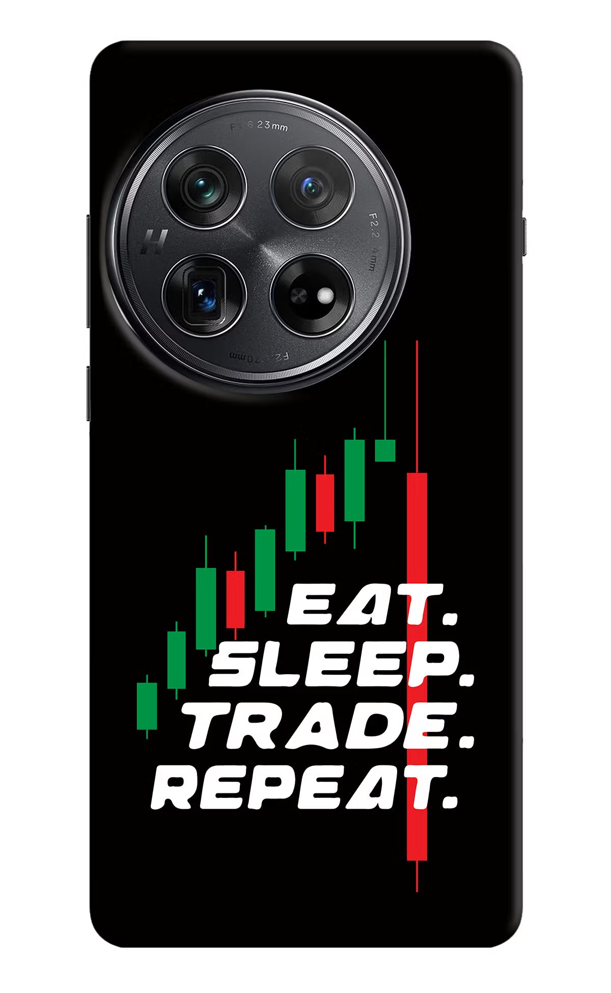 Eat Sleep Trade Repeat Oneplus 12 Hard Case Back Cover by Casekaro