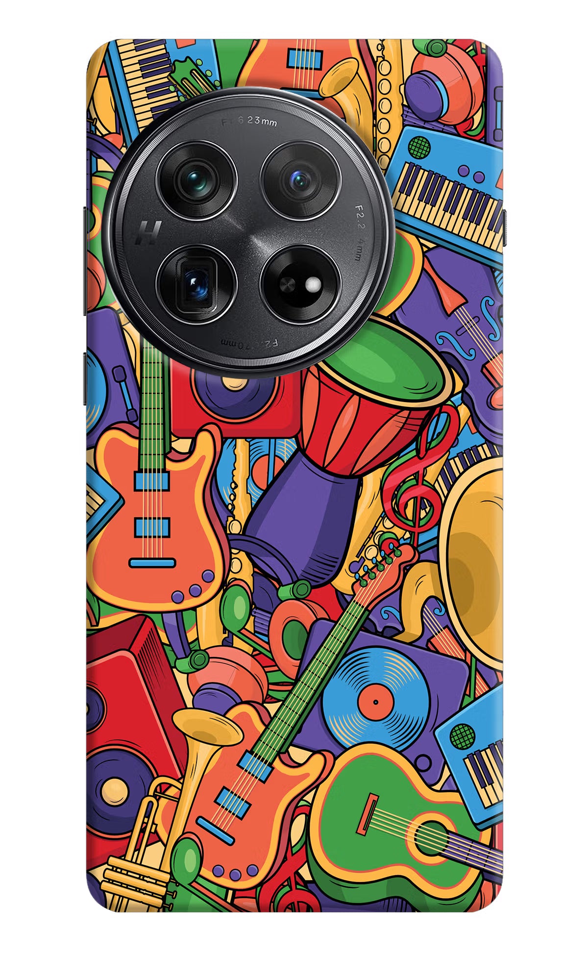 Music Instrument Doodle Oneplus 12 Hard Case Back Cover by Casekaro