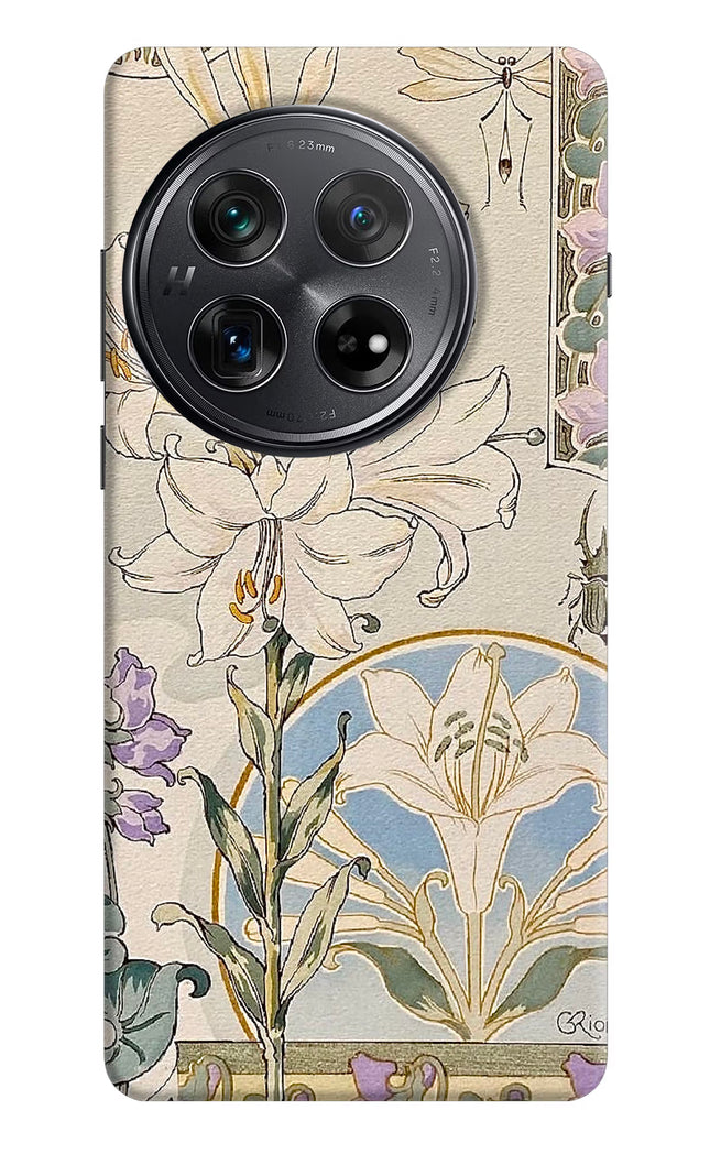 White Lily Oneplus 12 Hard Case Back Cover by Casekaro