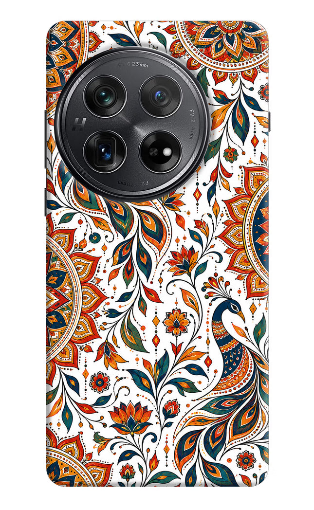 White Mayura Oneplus 12 Hard Case Back Cover by Casekaro