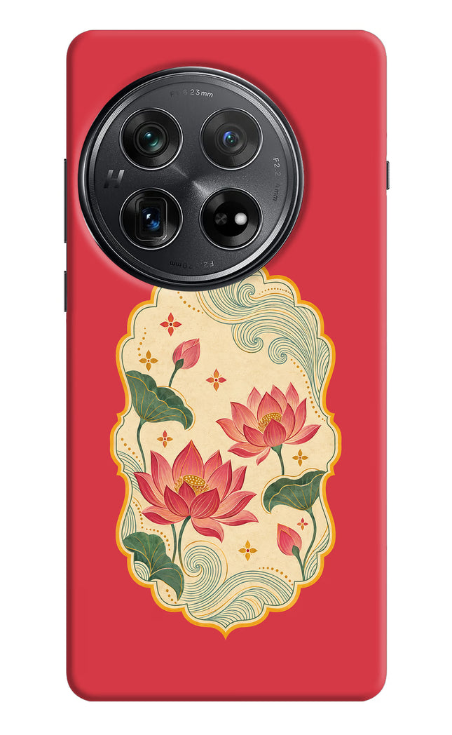 Pink Lotus Oneplus 12 Back Cover