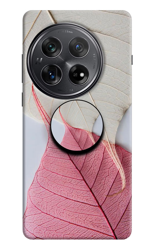 White Pink Leaf Oneplus 12 Pop Case by Casekaro