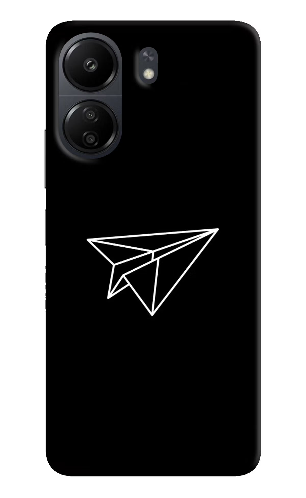 Paper Plane White Poco C65 Hard Case Back Cover by Casekaro