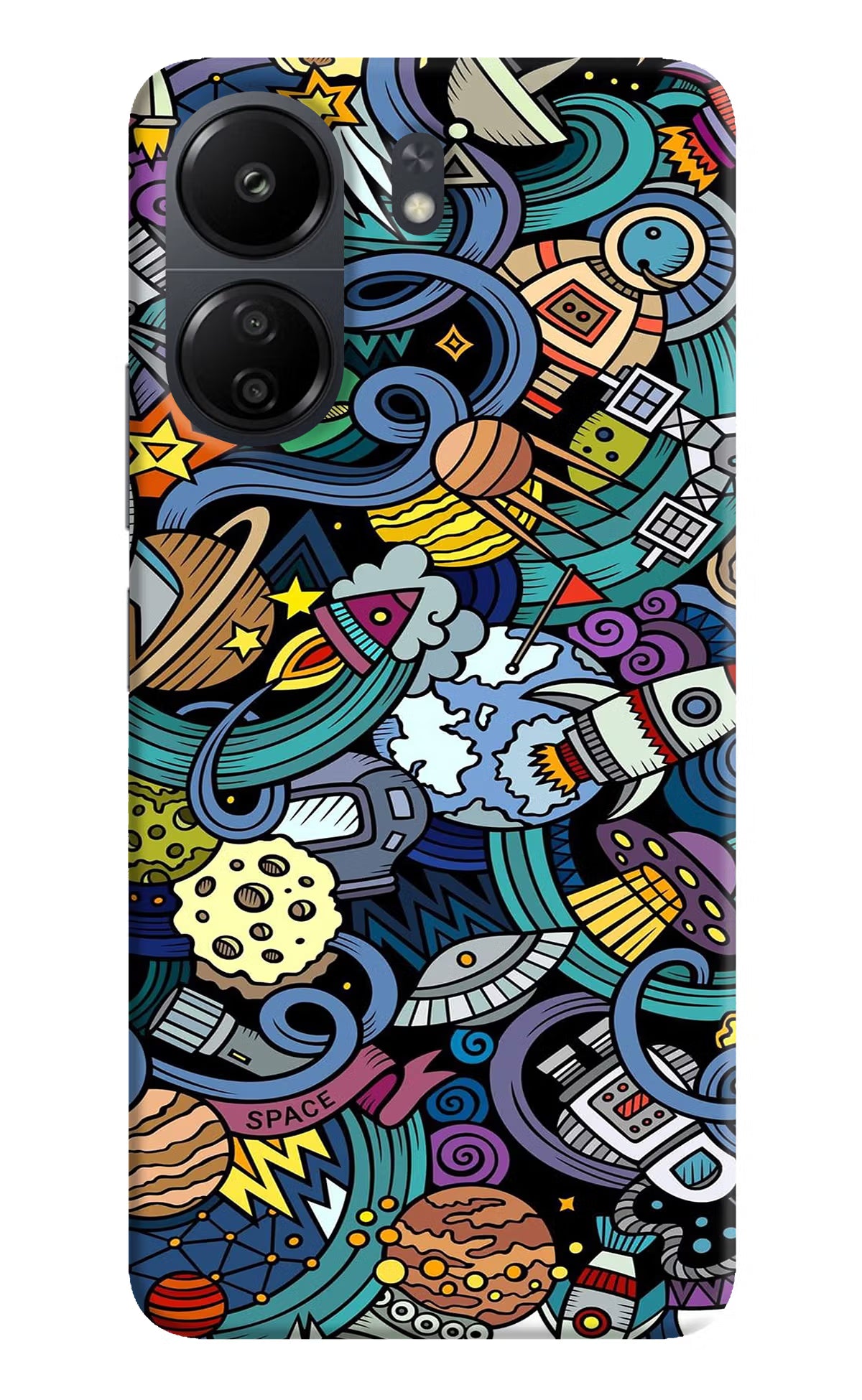 Space Abstract Poco C65 Hard Case Back Cover by Casekaro