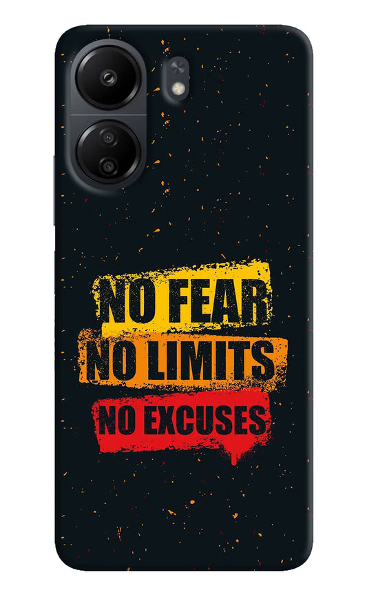 No Fear No Limits No Excuse Poco C65 Hard Case Back Cover by Casekaro