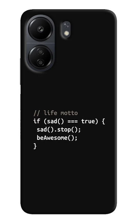 Life Motto Code Poco C65 Hard Case Back Cover by Casekaro