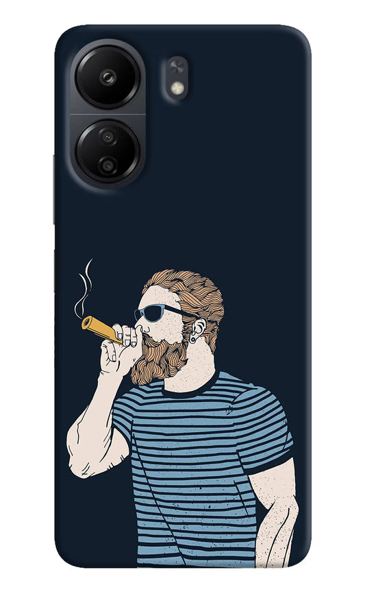 Smoking Poco C65 Hard Case Back Cover by Casekaro