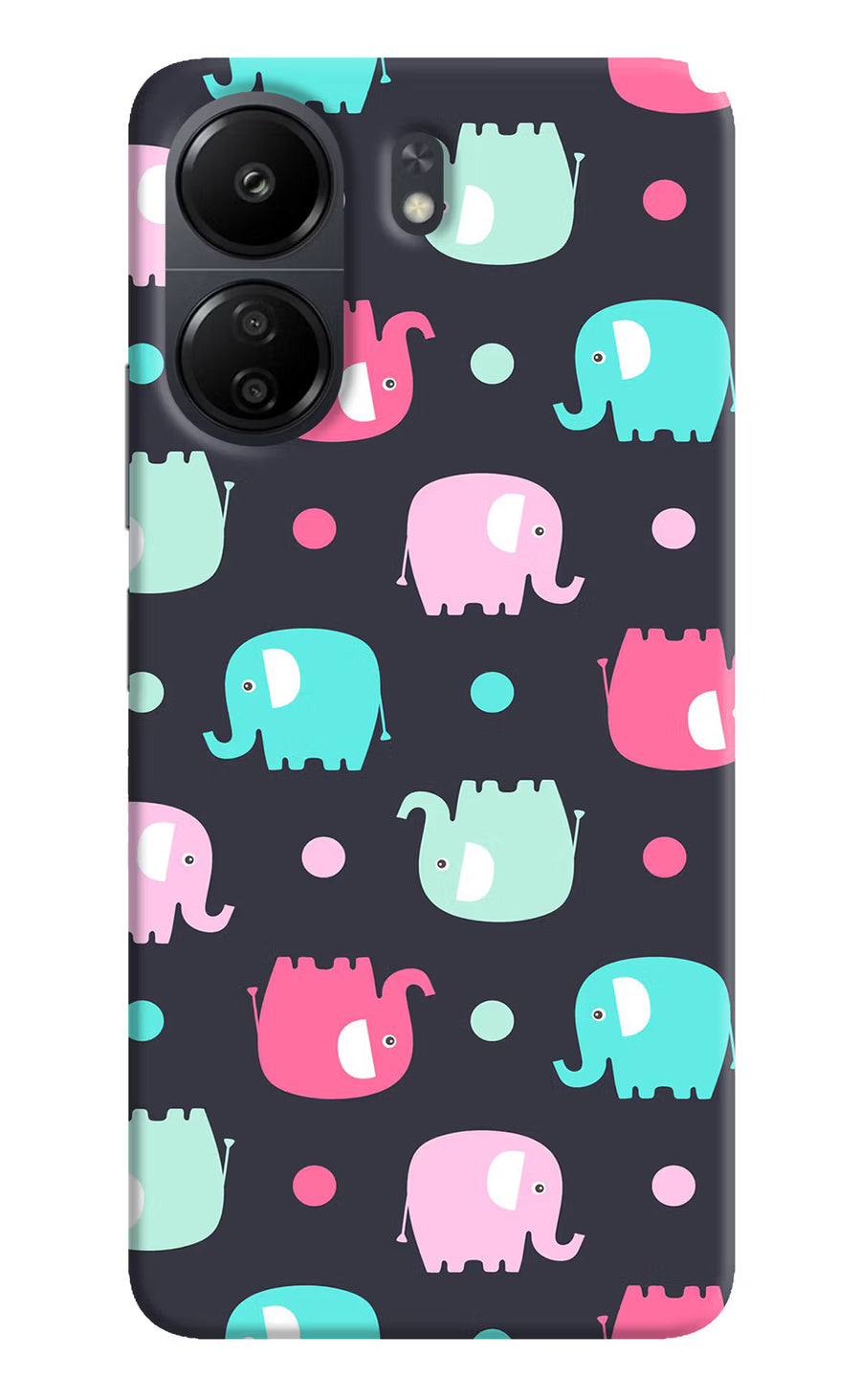 Elephants Poco C65 Back Cover, Hard case