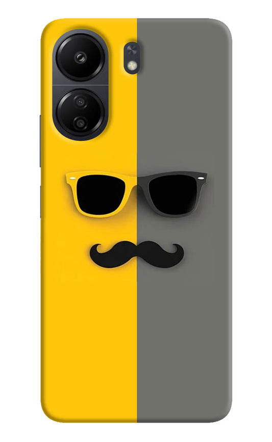 Sunglasses with Mustache Poco C65 Hard Case Back Cover by Casekaro