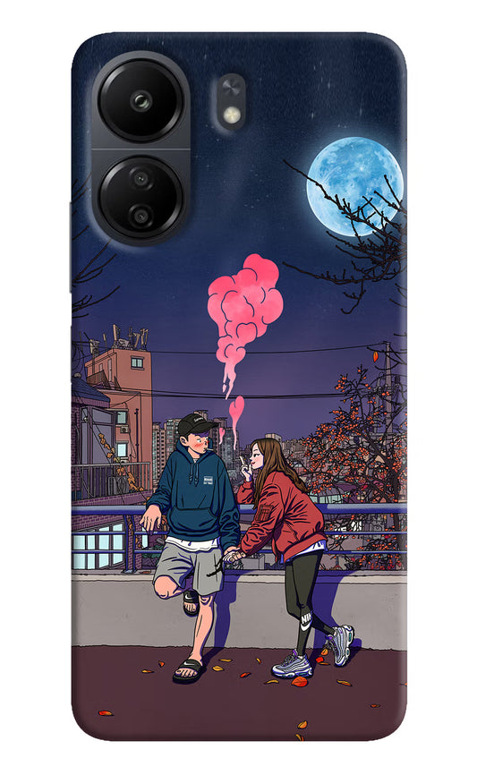 Chilling Couple Poco C65 Hard Case Back Cover by Casekaro
