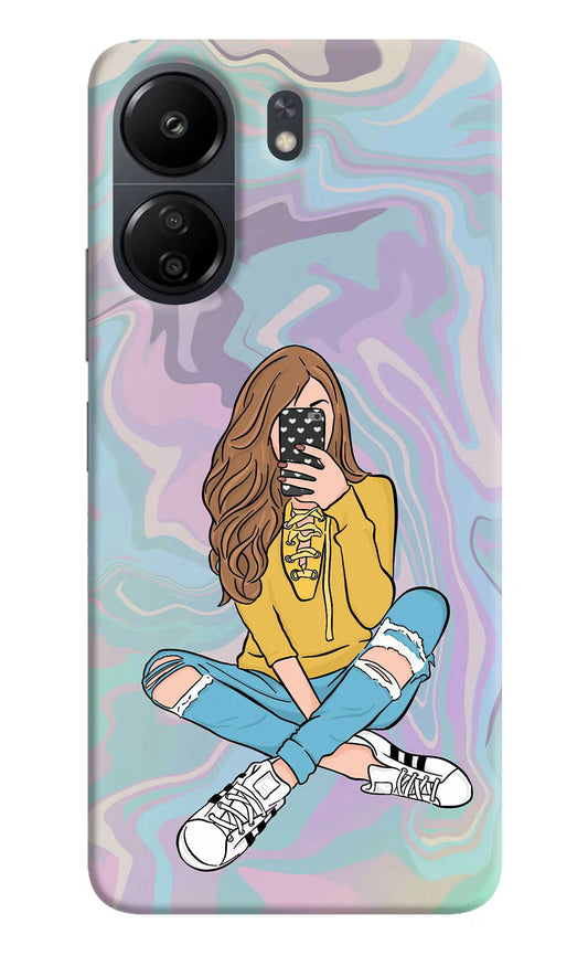 Selfie Girl Poco C65 Hard Case Back Cover by Casekaro