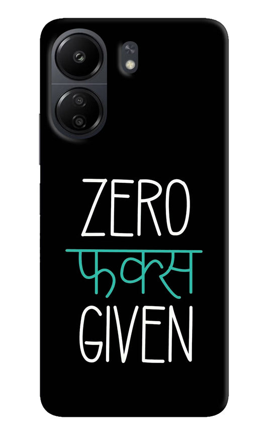 Zero Fucks Given Poco C65 Hard Case Back Cover by Casekaro