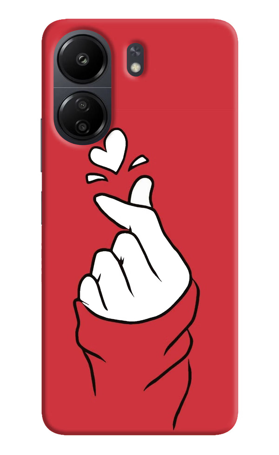 Korean Love Sign Poco C65 Back Cover, Hard case