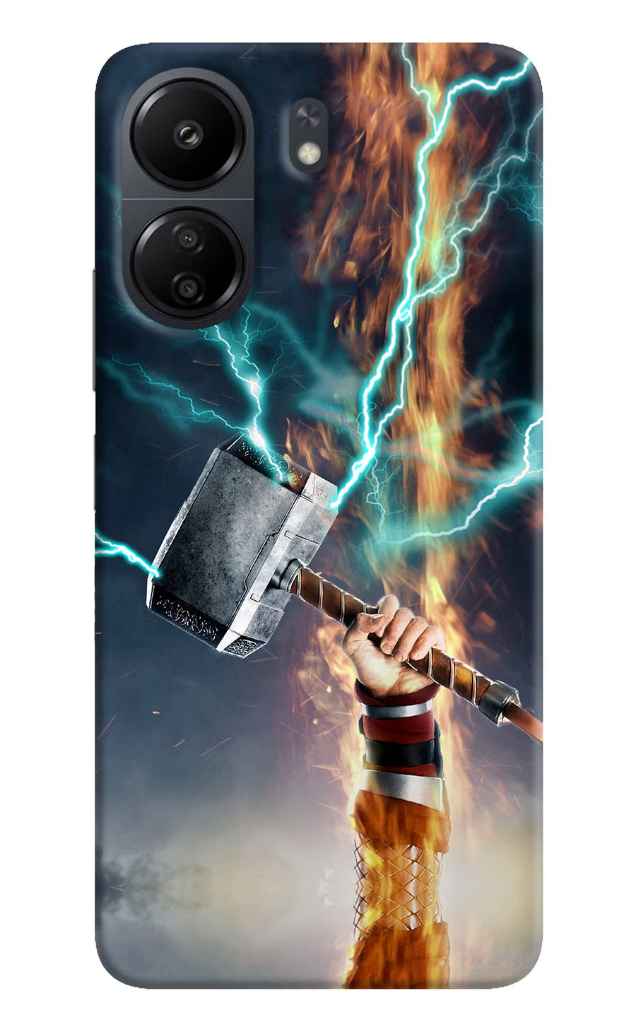 Thor Hammer Mjolnir Poco C65 Back Cover, Hard case